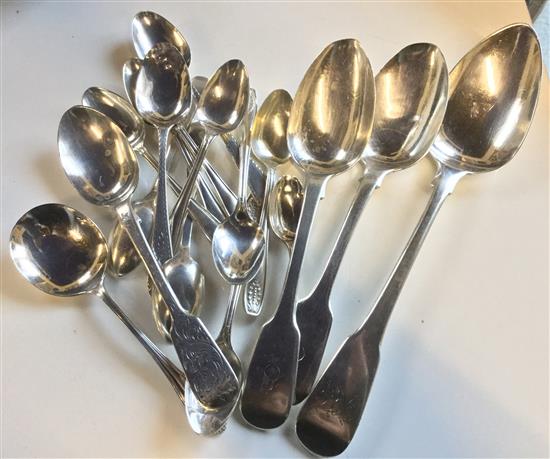 A collection of small silver spoons